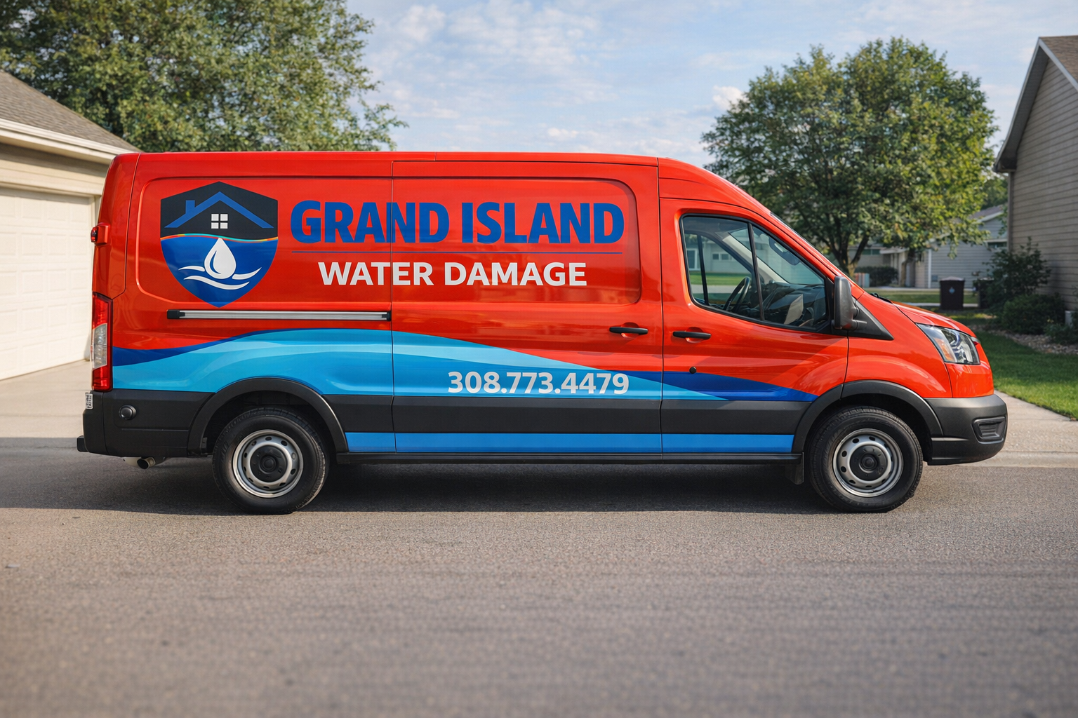 Grand Island Water Damage branded service van